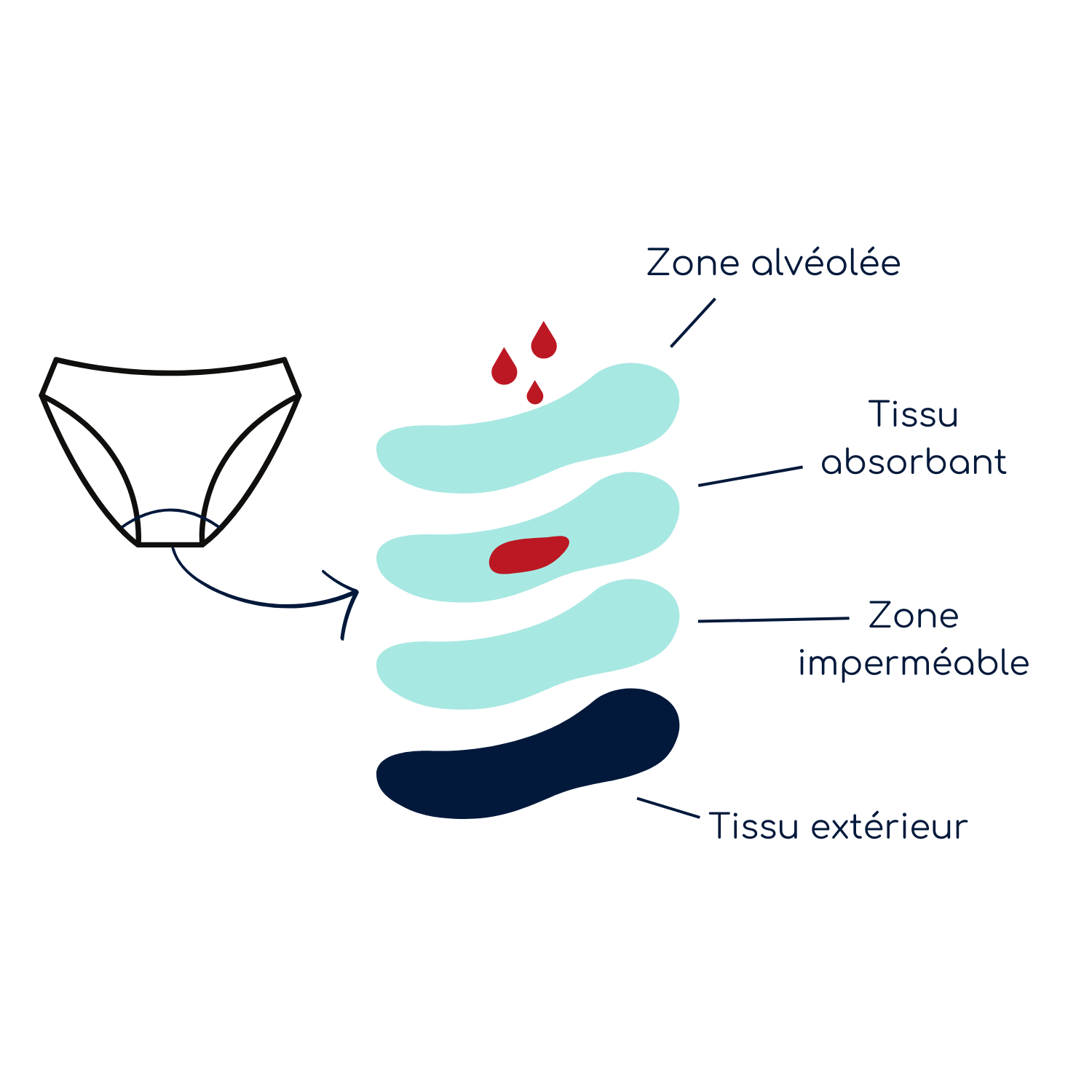 technologie absorbante culotte menstruelle de sport et des maillots de bain menstruel 