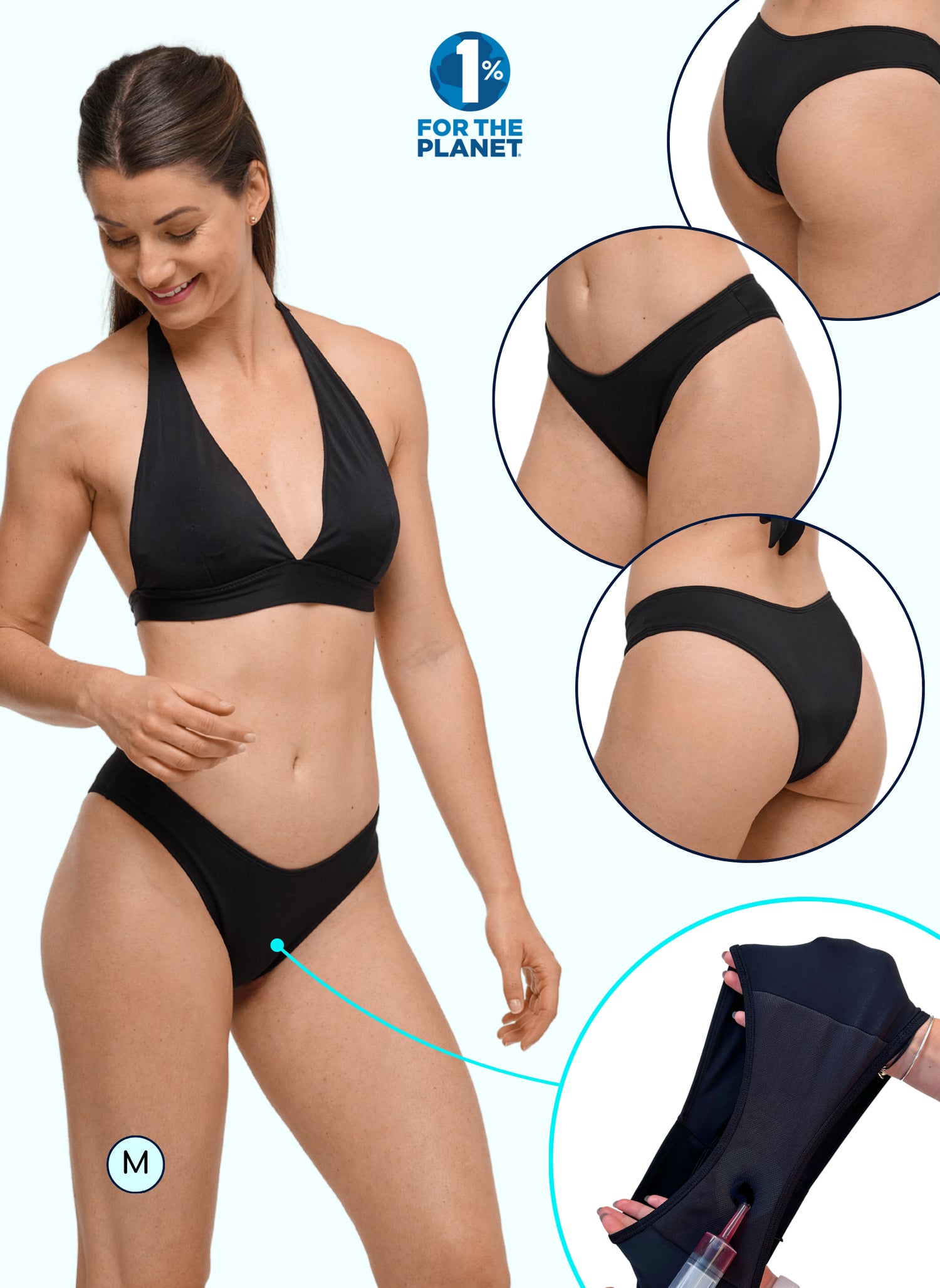 bas de maillot de bain menstruel tanga femme