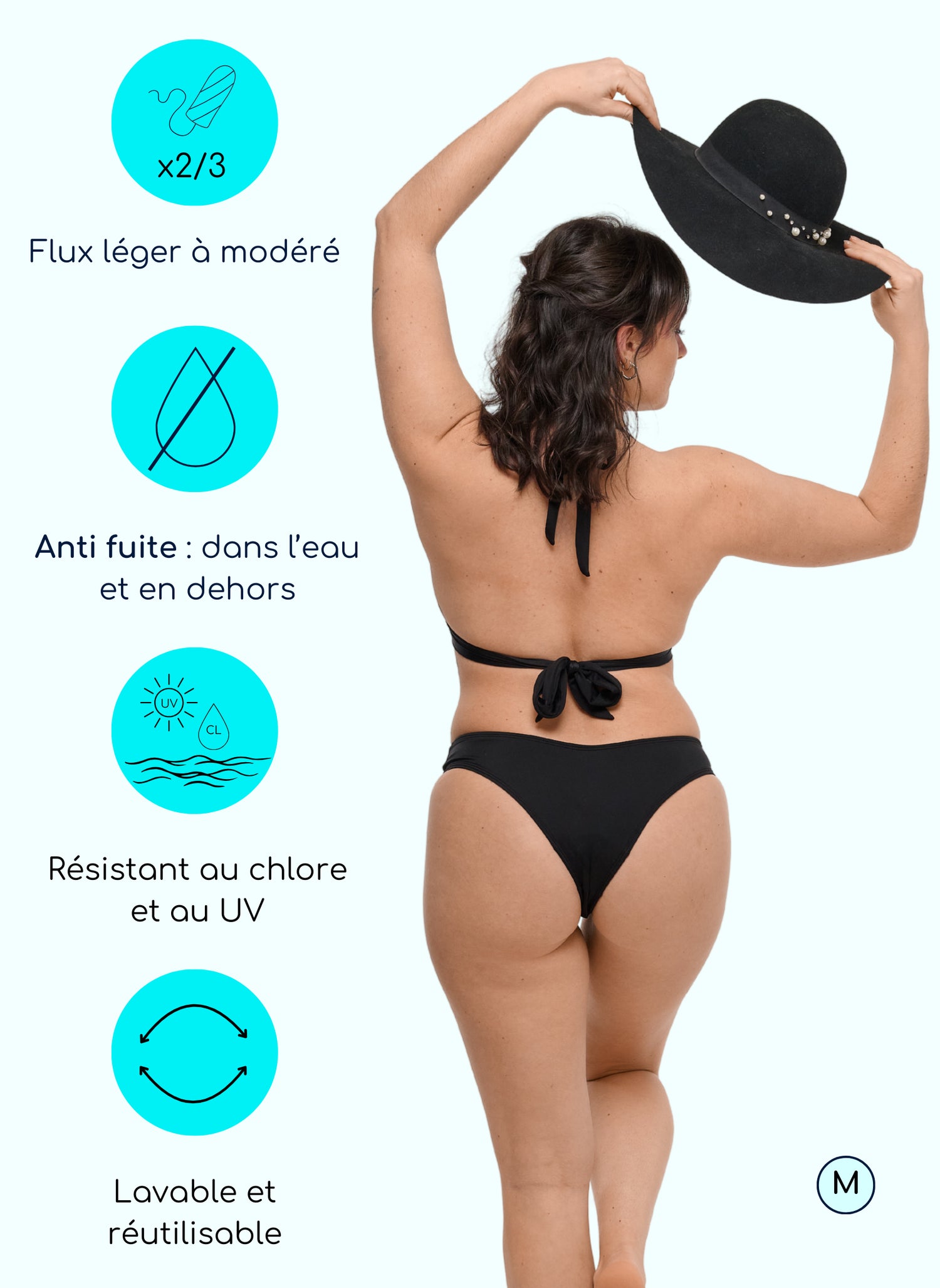 maillot de bain menstruel échancré tanga string