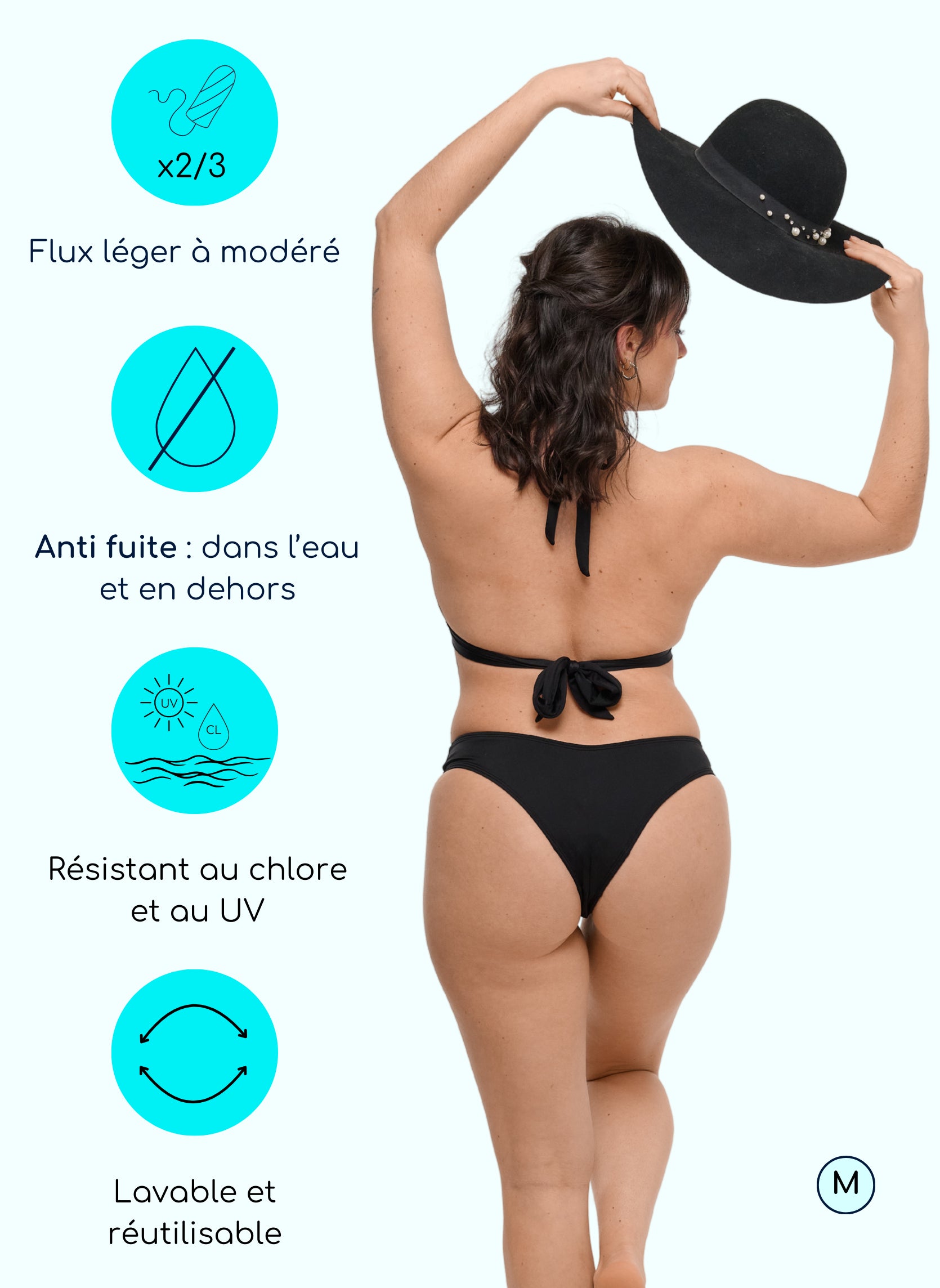 maillot de bain menstruel échancré tanga string