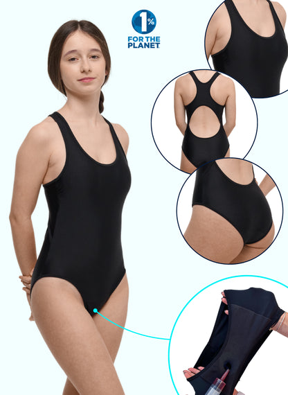 maillot menstruel 1 pièce spécial natation absorbant taille xxs